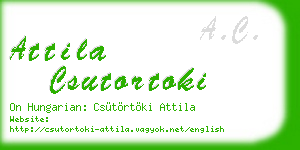 attila csutortoki business card
